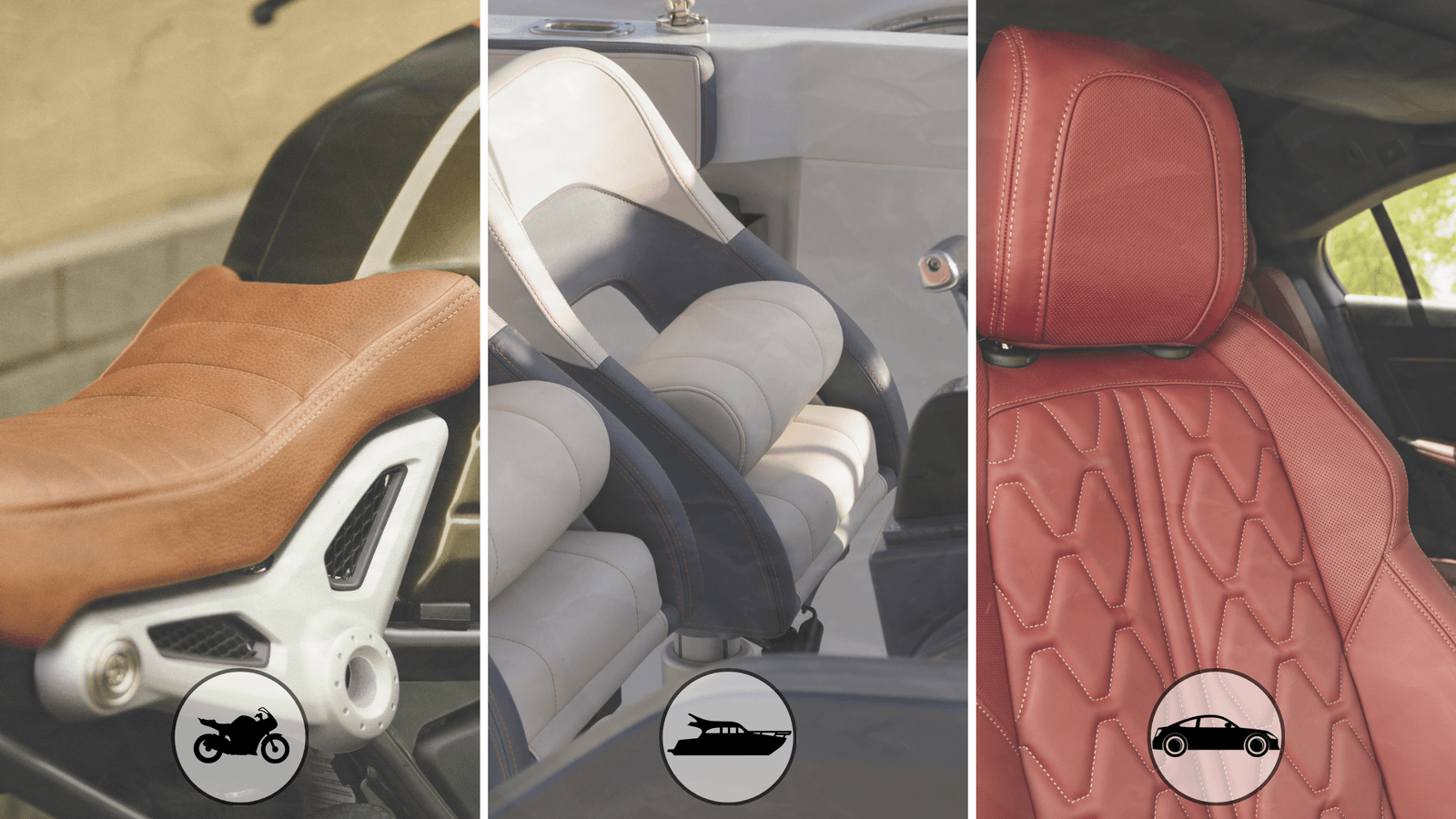 Reupholstering motorcycle, boat and car seats